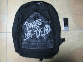 Punks not dead, ruksak čierny, 100% polyester. Rozmery: Výška 42 cm, šírka 34 cm, hĺbka až 22 cm pri plnom obsahu